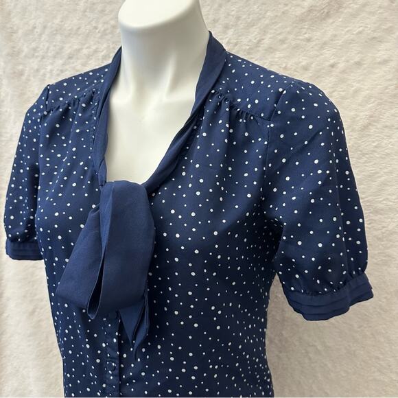 Jason Wu for Target Polka Dot Bow Blouse sz S Short Sleeve Blouse - Picture 6 of 8
